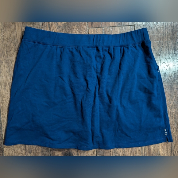 Quacker Factory Navy Blue Summer Fun Skort Medium Wash XLP Stone Embellish NWT - Picture 10 of 10